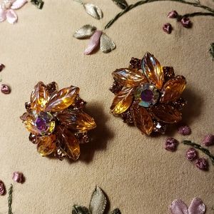 Flower Petal Cluster Clip-On Earrings
